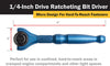 Titan Tools 11317 1/4-Inch Drv x 4-Inch 90-Tooth Swivel Head Micro Ratchet Bit Driver