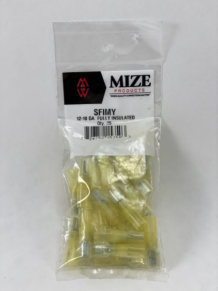Mize Wire 25 Pc 12-10 GA Male Insulated Shrink Plug Connector, SFIMY