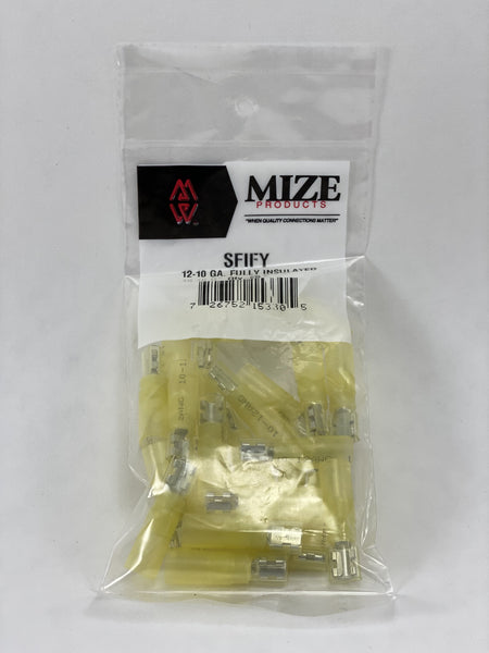 Mize Wire 25 Pc 12-10 GA Female Insulated Shrink Plug Connector, SFIFY