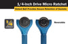 Titan Tools 11316 1/4-Inch Drive x 4-Inch 90-Tooth Swivel Head Micro Ratchet