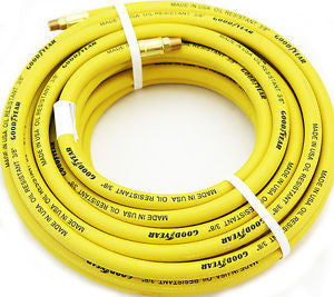 Continental CONTITECH (Formerly Goodyear) 46505 3/8-Inch x 50-Feet Rubber Air Hose 1/4-Inch Fittings, Yellow - Made in USA