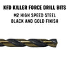 Drill America 29 Pc HSS Black & Gold 3 Flat Shank Drill Bit Set KFD29J-3F-PC
