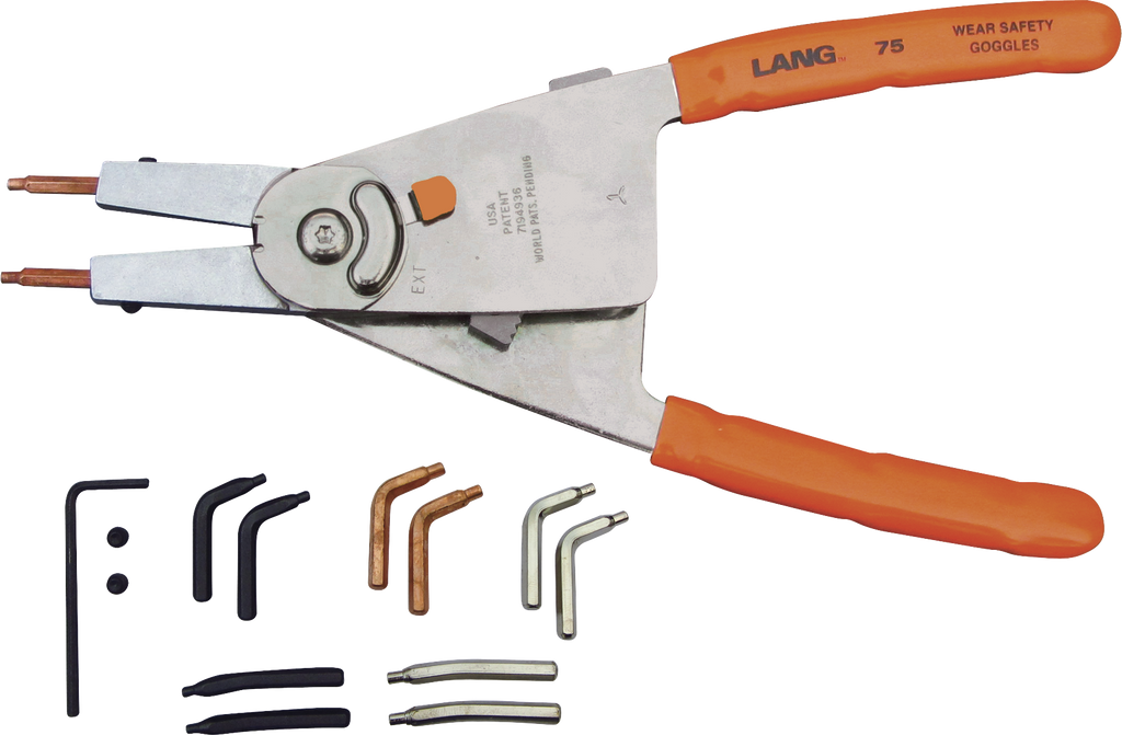 Lang 75 Retaining Ring Pliers w/ Automatic Ratchet Lock And Tip Kit