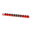 Ernst Manufacturing #8416 13-Inch Socket Organizer with 11 1/2-Inch Twist Lock Clips, Red