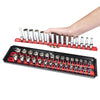Ernst Manufacturing #8450 Socket Boss 3-Rail Multi-Drive Socket Organizer, 19-Inch, Red