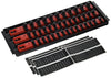 Ernst Manufacturing #8490 Socket Boss 3-Rail Multi-Drive Socket Organizer, 13-Inch, Red