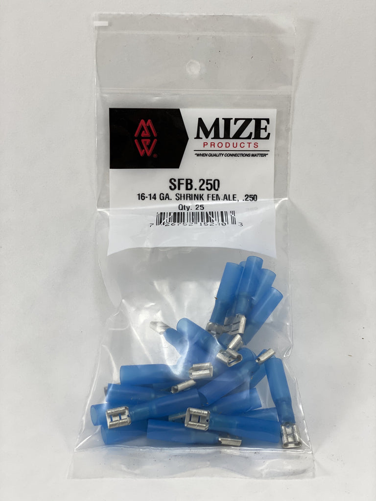 Mize Wire 16-14 GA Female Uninsulated Shrink Plug Connector, SFB250