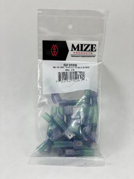 Mize Wire 25 Pc 16-14 GA Male Insulated Shrink Plug Connector, SFIMB
