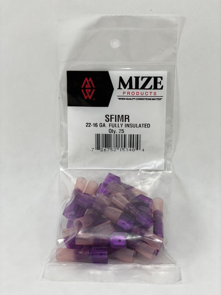 Mize Wire 25 Pc 22-16 GA Male Insulated Shrink Plug Connector, SFIMR