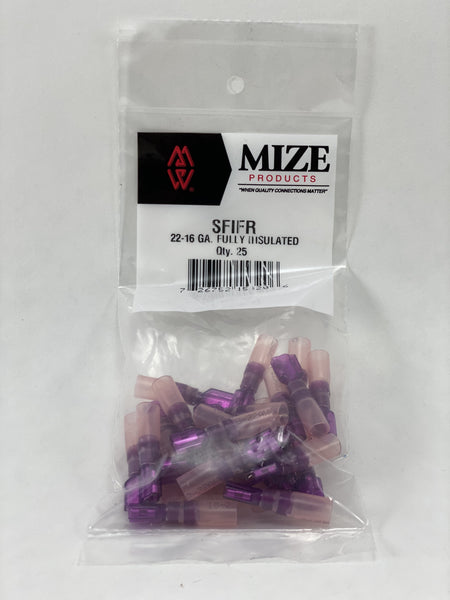 Mize Wire 25 Pc 22-16 GA Female Insulated Shrink Plug Connector, SFIFR