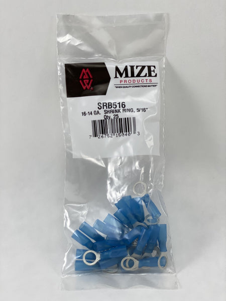 Mize Wire 25 Pc 16-14 GA 5/16" Blue Heat Shrink Ring, SRB516
