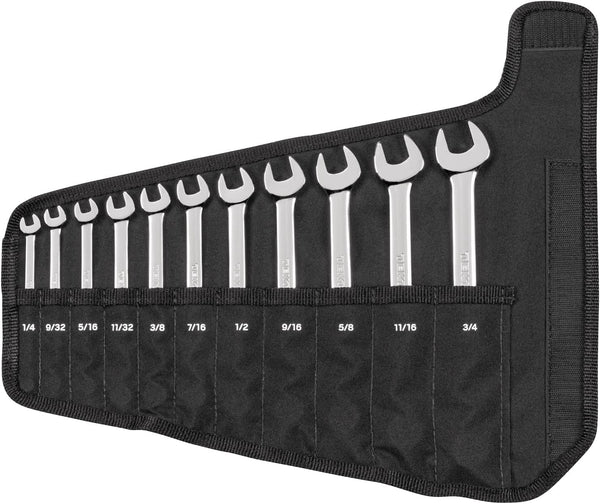 TEKTON WCB94101 SAE Combination Wrench Set with Pouch, 11-Piece (1/4-3/4 in.)