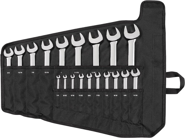 TEKTON WCB94103 SAE Combination Wrench Set with Pouch, 19-Piece (1/4- 1-1/4 in.)